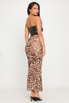 Leopard Print Low Rise Long Maxi Skirt