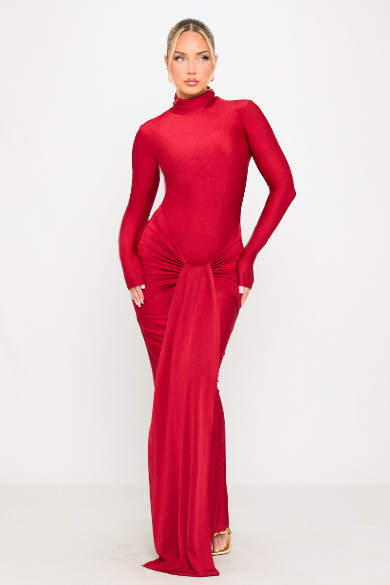 slinky jersey dress MISHA KEONI SLINKY JERSEY MIDI DRESS
