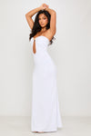 White Bandeau Seashell Detail Cut Out Maxi Dress