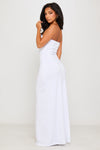 White Bandeau Seashell Detail Cut Out Maxi Dress