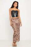 Leopard Print Low Rise Long Maxi Skirt