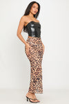 Leopard Print Low Rise Long Maxi Skirt