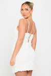White Floral Square Neck Corset Mini Dress