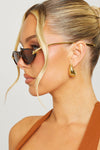 Brown/Gold Knot Cat Eye Sunglasses
