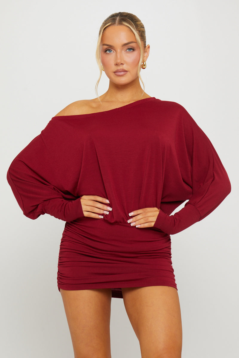 Red Long Sleeve Mini Dress Red Long Sleeve Mini Dress