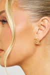 Gold Anagram Detail Stud Earrings