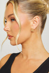 Gold Anagram Detail Stud Earrings