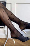 Black Logo Print Detail Tights