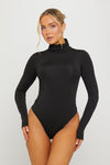Black Long Sleeve Turtleneck Bodysuit
