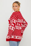 Red Knitted Snowflake Reindeer Christmas Jumper