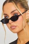 Black Oval Cat Eye Sunglasses
