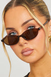 Brown Oval Cat Eye Sunglasses