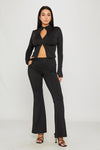 Black High Neck Hook & Eye Top & Leggings Co-Ord
