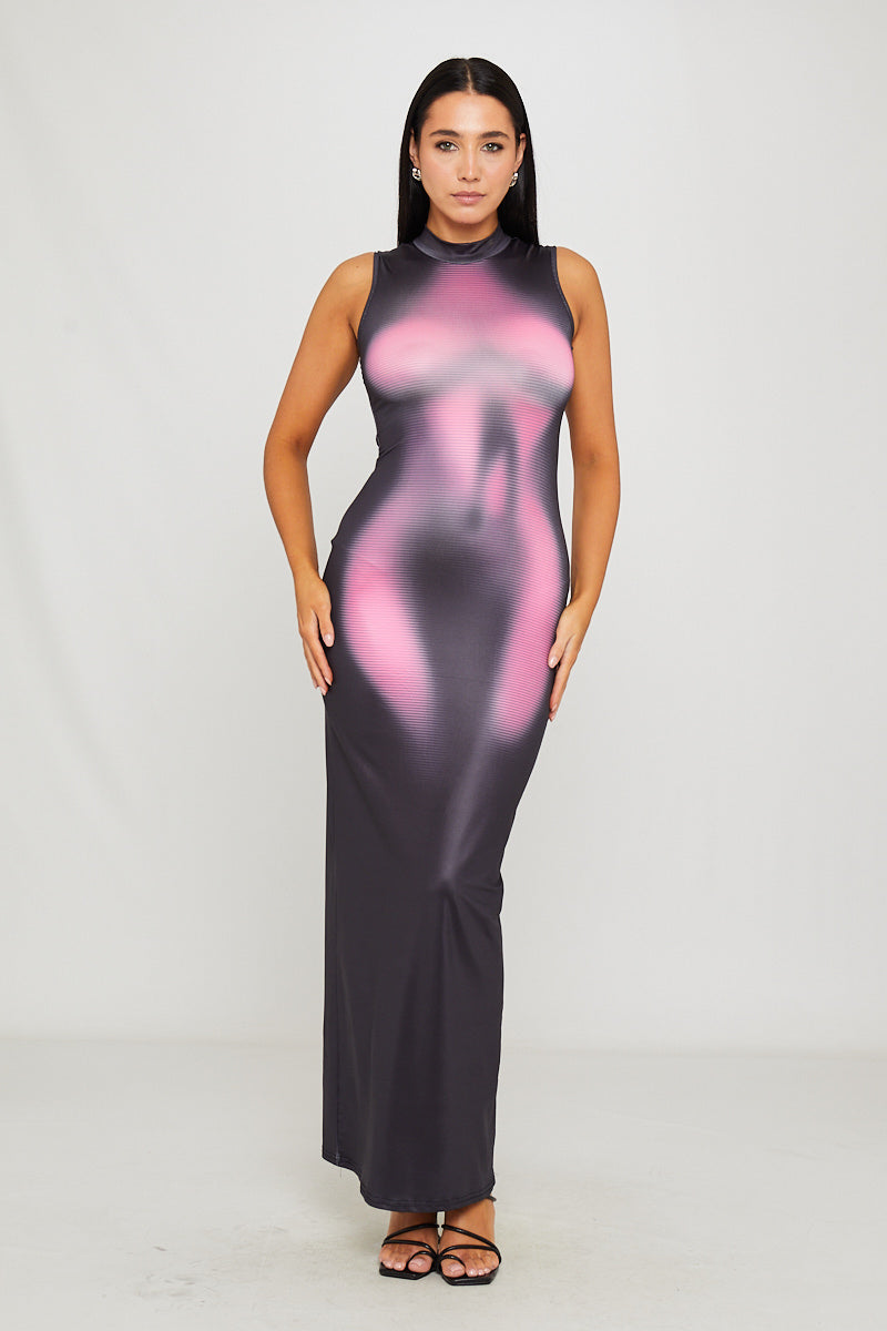heat map bodycon dress Poster Grl Heatmap Print Cut Out Bodycon Dress