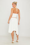 White Lace Embroidered Halter Top & Midi Skirt Co-Ord