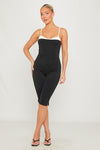 Black Contrast Sweetheart Neckline Capri Jumpsuit