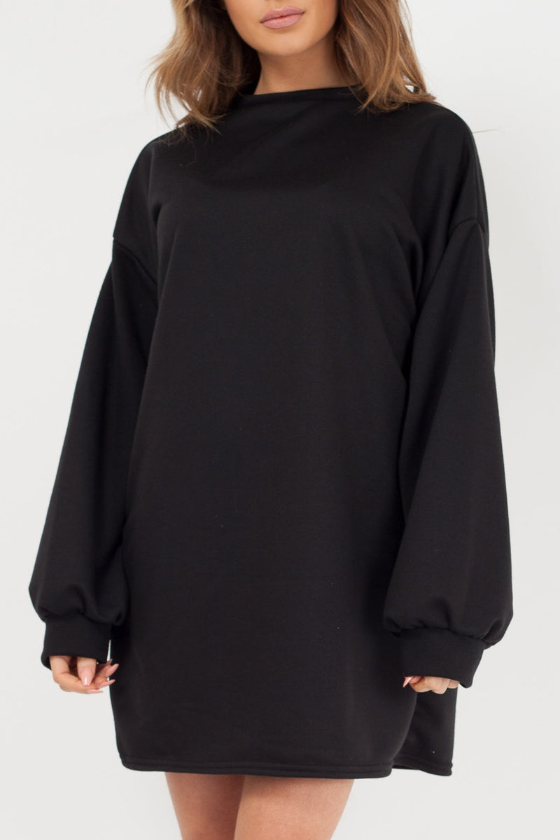 Black Oversized Sweater Dress