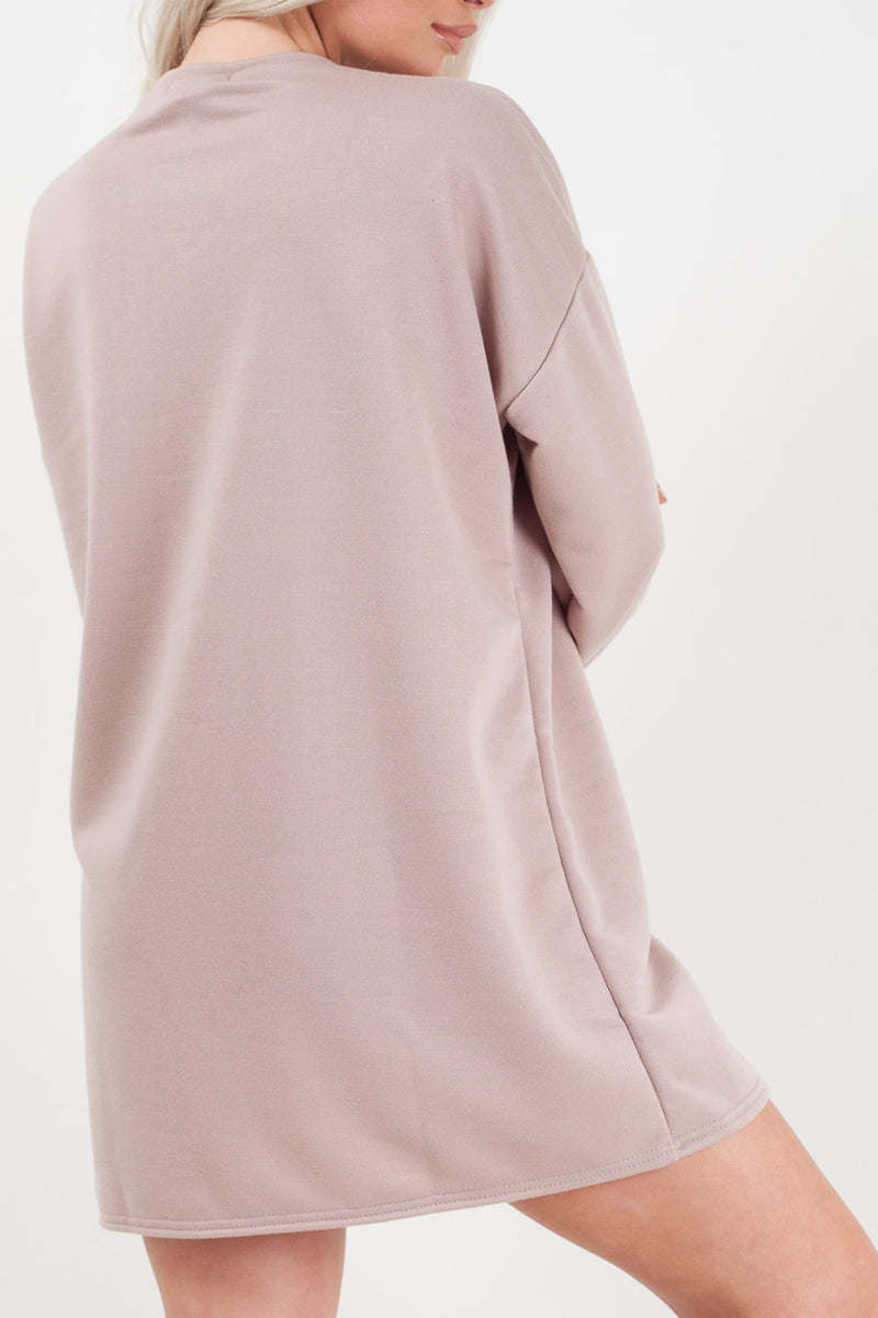 Stone Oversized Sweater Dress