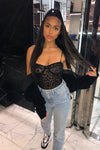 Black Leopard Print Sheer Mesh Bodysuit