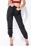 Black Pocket Detail Cargo Trousers