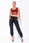 Black Pocket Detail Cargo Trousers