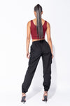 Black Pocket Detail Cargo Trousers