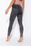 Charcoal Wash Knee Slash High Waisted Jeans