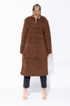 Brown Longline Borg Teddy Coat