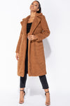 Rust Longline Borg Teddy Coat