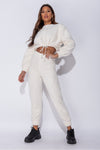 White Teddy Top & Joggers Loungewear Set
