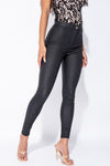 Black Coated High Waist Skinny Jeans