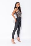 Black Coated High Waist Skinny Jeans