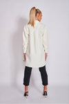 Cream Brushed Woven Oversized Longline Shacket