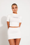 White Chrome Archive Mini Skirt & Crop Top Co-Ord