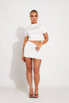 White Chrome Archive Mini Skirt & Crop Top Co-Ord