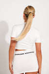 White Chrome Archive Mini Skirt & Crop Top Co-Ord