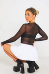 White Pleated Woven Low Rise Micro Mini Skirt