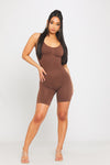 Brown Sculpting Seamless Adjustable Playsuit