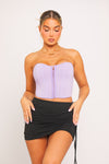 Lilac Boned Detail Bustier Corset Crop Top