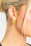 Gold Hammered Detail Hoop Earrings