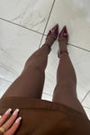 Brown Opaque High Rise Tights